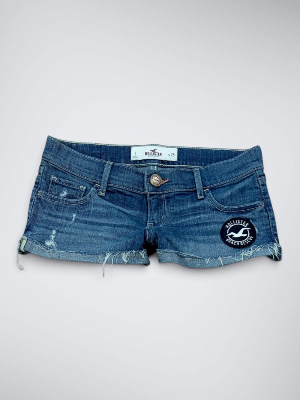 Early 2000s Hollister Ultra Low Rise Micro Denim Shorts